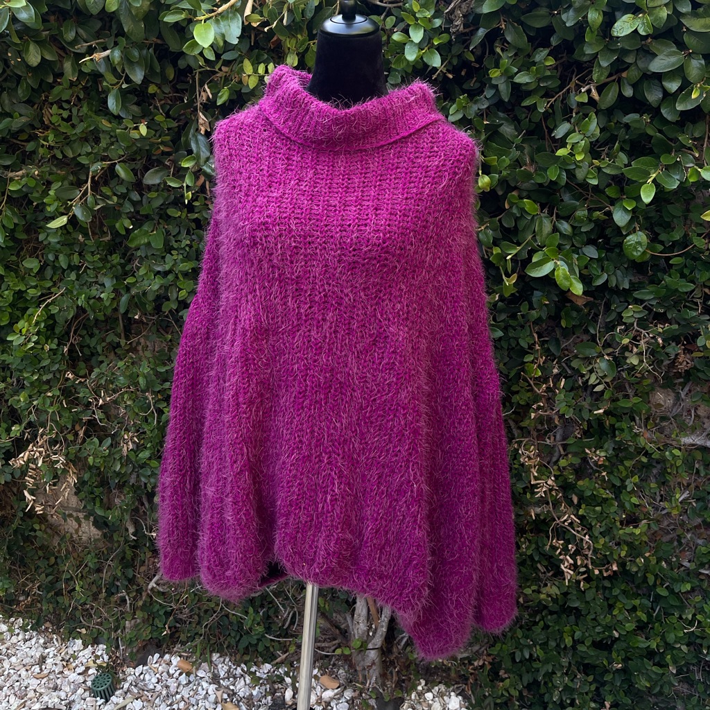 Fabulous Magenta Free People Oversized Sweater